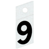 1" - 9 Black Slanted Reflective Numbers 0