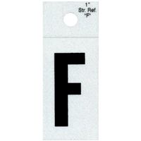 Straight Reflective Letter, 1", Character: F, Black 0