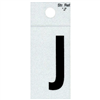1" - J Black Straight Reflective Letters 0