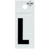1" - L Black Straight Reflective Letters 0