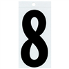 4" - 8 Black Straight Reflective Numbers 0