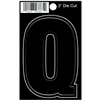 3" - Q Black Straight Die Cut Letters 0