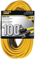 Extension Cord 12/3 Yellow 100' Powerzone OR500835 0