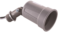 Weatherproof Lampholder Adjustable 1/2" 75-150W Gray 5606-0 0