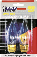 40-Watt Dimmable*D*  Chandelier Bulb Straight Tip Medium Base Incandescent (2Pk) BP40ETC 0