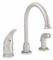 Faucet Banner Kitchen 1 Handle Brushed Nickel High Arch Deckless SH572HA-BN 0