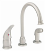 Faucet Banner Kitchen 1 Handle Brushed Nickel High Arch Deckless SH572HA-BN 0