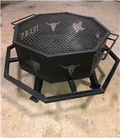 Bbq Grill 30" Octagon Fire Pit with Grill 0