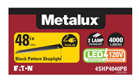 Light Fixture Shop Light 4ft LED 1 Bulb 4000 Lumen Black Diamond Plate 4SHP4040PB 0