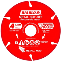Cut Off Wheel Metal 4-1/2" Diamond Blade Diablo DDD045DIA101F 0