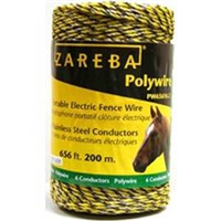 Electric Fence Polywire 656' 3-Strand Stainless Steel Conductor Yellow Zareba PW656Y6-Z 0