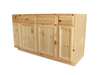 Kitchen Cabinet Knotty Pine Unfinished Sink Base 60" Plywood Box SBC60 0