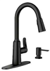 Faucet Moen Kitchen 1 Handle Black Pull Down Spray w/ Soap Dispenser Edwyn 87028BL 0