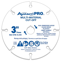 Cut Off Wheel*D* 3"x1mmx3/8" Avanti Pro Carbide Abrasive PCW030CAR101F 0