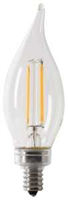 Bulb LED 60-Watt Flame Tip Clear Daylight Dimmable E12 Base 2 Pack Feit BPCFC60/950CA/FIL 0