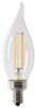 Bulb LED 60-Watt Flame Tip Clear Daylight Dimmable E12 Base 2 Pack Feit BPCFC60/950CA/FIL 0