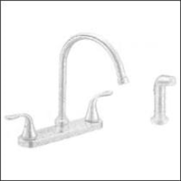 Faucet Banner Kitchen 2 Handle Brushed Nickel w/ Spray High Arch T262-Bn 0