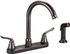 Faucet Banner Kitchen 2 Handle Oil Rubbed Bronze w/ Spray High Arch T262-Orb 0