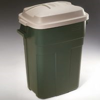 Trash Can 30 Gal Plastic Rectangular Green 2979Ev 0