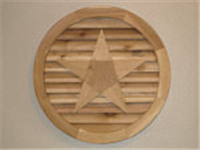 Wood Louver Vent 20" Round with Star Cedar 0