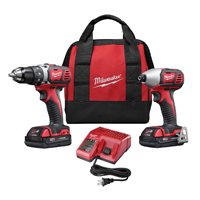 Combo Kit Milwaukee M18 1/2" Drill, 1/4" Impact Driver w/ 2-Batteries, 1-18V Charger 2691-22 0