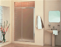 Shower Door Pivot Silver Frame Pebbled Glass 27-1/2"-31-1/4" 1500D31S 0