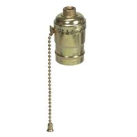 Lamp Socket Metal Pull Chain 1/8"Ips Bottom Polished Brass Finish 980Abdbox 0