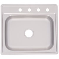 Sink Kitchen Stainless Steel 6" Deep Single Bowl Csla2522-6-4N/Fss604Nb 0