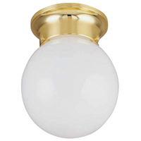 Light Fixture Ceiling Polished Brass 6" Round Globe F3Bb01-33753L 0
