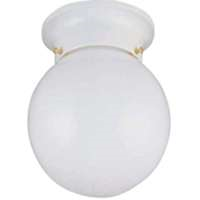 Light Fixture Ceiling White 6" Round Opal Globe F3WH01-3375W-3L 0