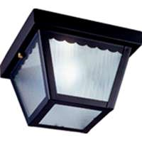 Light Fixture Exterior Ceiling Black w/ Frosted Glass 6276Bk3L 0