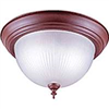 Light Fixture Ceiling Bronze 13" Round Frosted Ribbed Glass F51Sno2-1021F3L 0