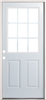 Steel Door Unit, 9 Lite, 2 Panel, 2/8X6/8, RH, Open In, 4-5/8" FJ Jambs, Fixed Sill, Brass Hinges, No Casing, Double Bore 0