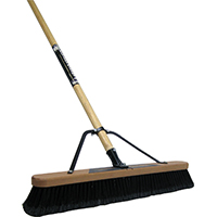 Broom*D*Push W/St Handle 24" Jobsite W/Bracket Indoor Smooth Surfaces Quickie 00863Su 0
