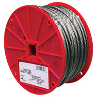 Cable Ft Uncoated Stainless Steel 1/4" 1280Lb WLL 250' Spool (By-the-Foot) 7000826 0
