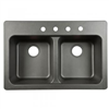Sink Kitchen Tectonite 9" Double Bowl Black Ftb904Bx 0