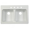 Sink Kitchen Tectonite 9" Double Bowl White Ftw904Bx 0