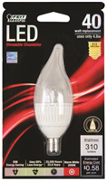 Bulb LED 40-Watt Dimmable Flame Tip E12 Base 2 Pack Feit BPCFC40/927CA/FIL 0